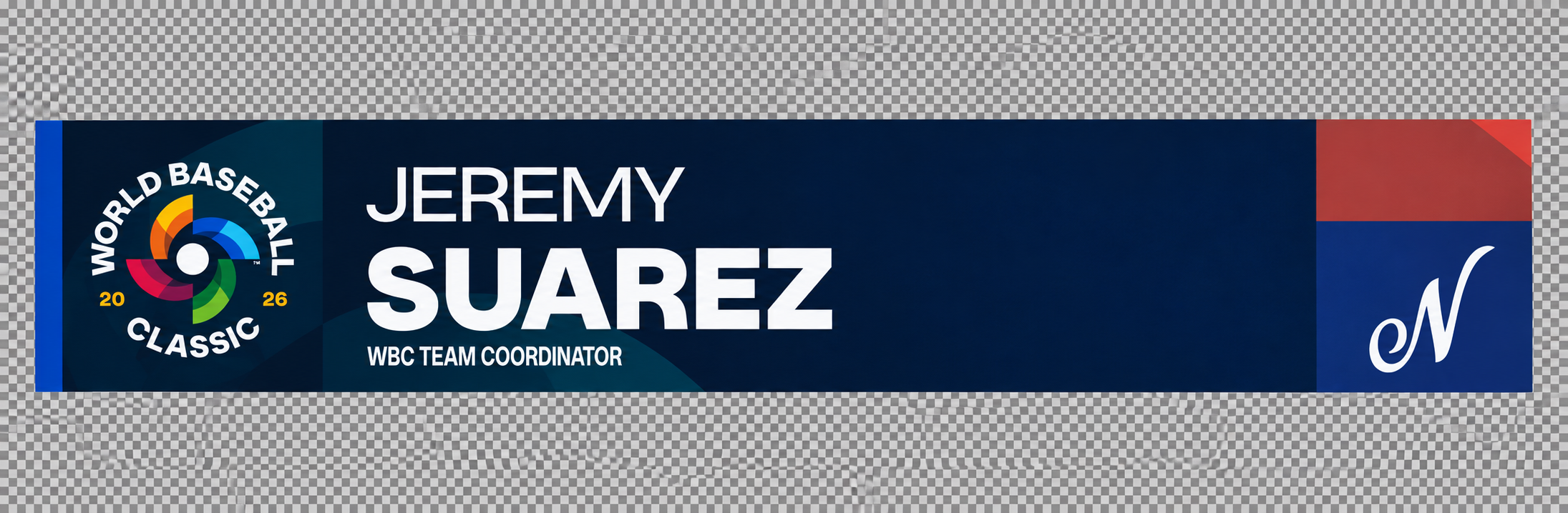 Jeremy Suarez · WBC Team Coordinator locker nameplate
